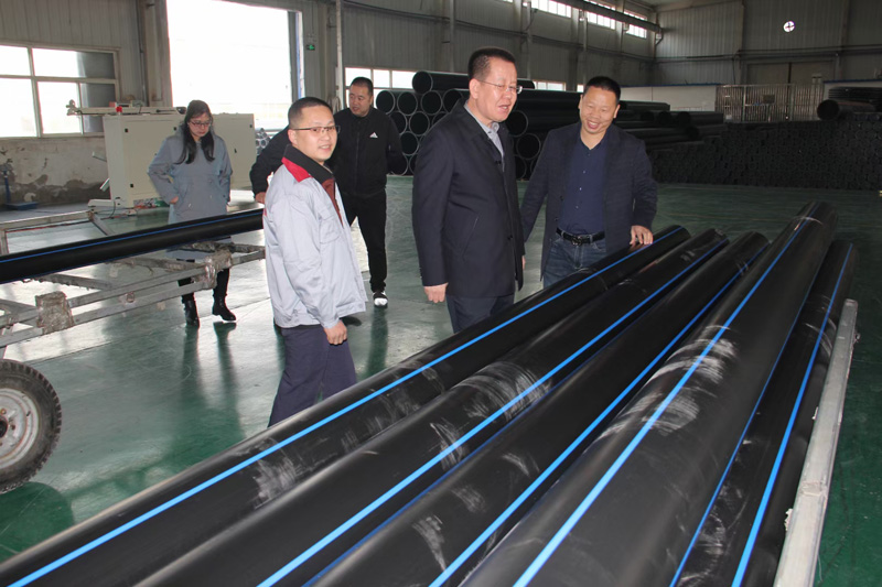 新疆天業(yè)集團(tuán)公司董事長李河、譚新民等人蒞臨陜西甘霖實(shí)業(yè)公司考察指導(dǎo)工作